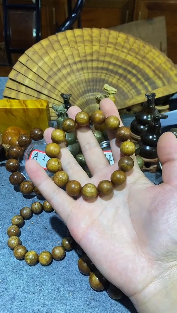 楠木（金丝楠）手串/手链【楠帝】小叶桢楠枯木老黄料1.5