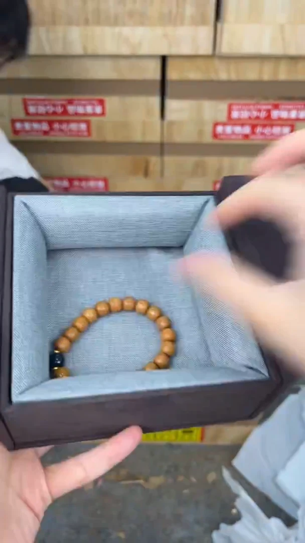 品茗文玩阁檀木三色珠链接@@LSC045