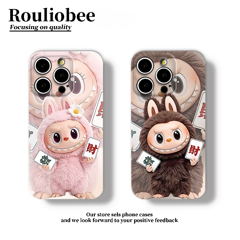 BANCA发财情侣小怪兽适用苹果16/15菲林手机壳华为vivo小米15oppo