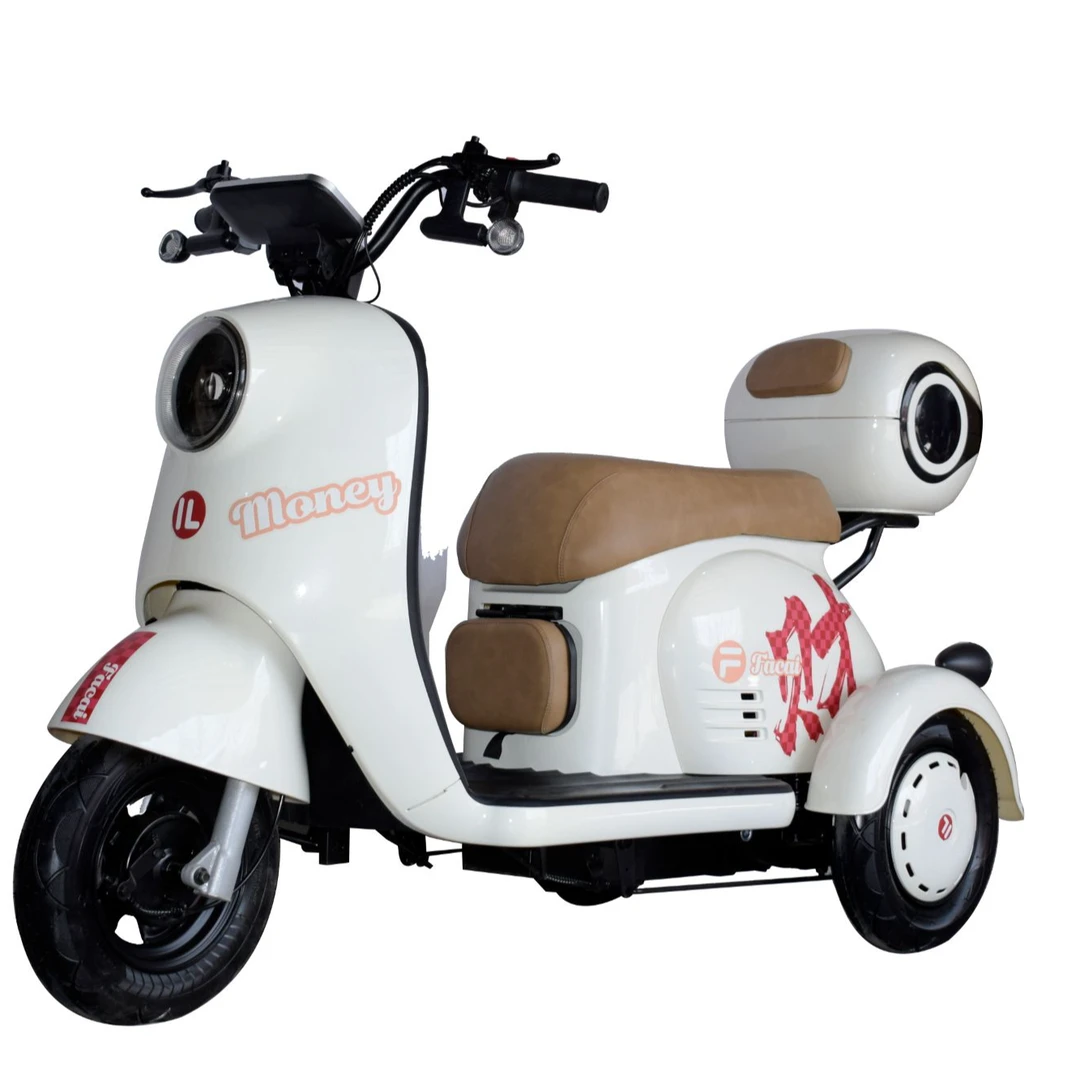 山浦城市代步家用骑行接送孩子带后备箱电动三轮车休闲出行电动车