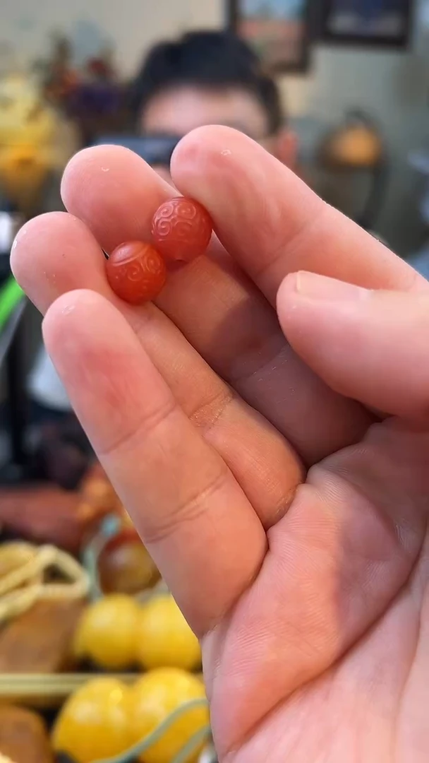 未镶嵌单珠南红玛瑙回纹珠（多样性发货发其一）