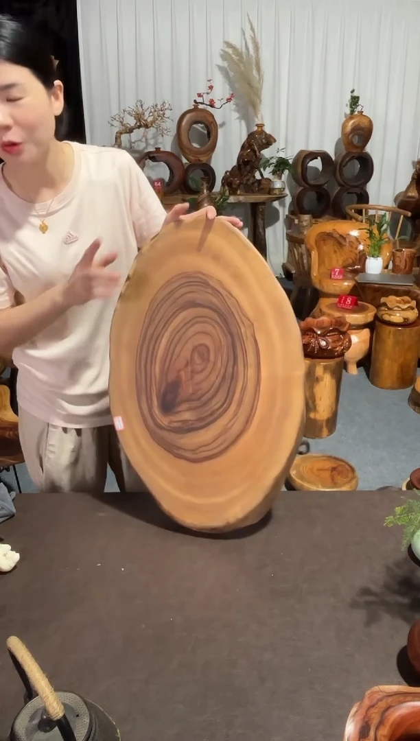 60-37.-36樟木茶几干泡盘边几