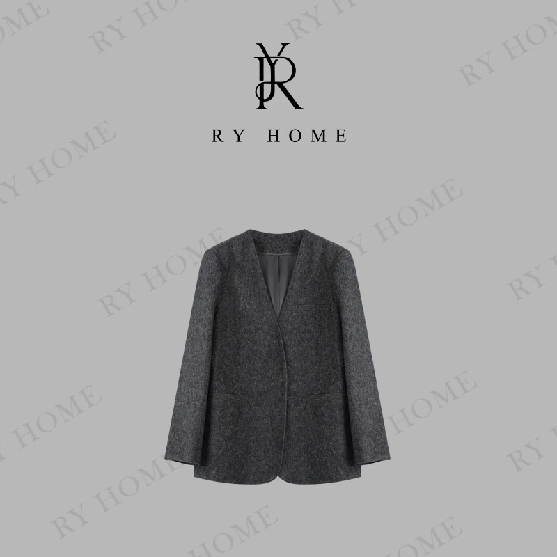 【容雨RYHOME】亚麻＋设计款V领西服外套251W2120