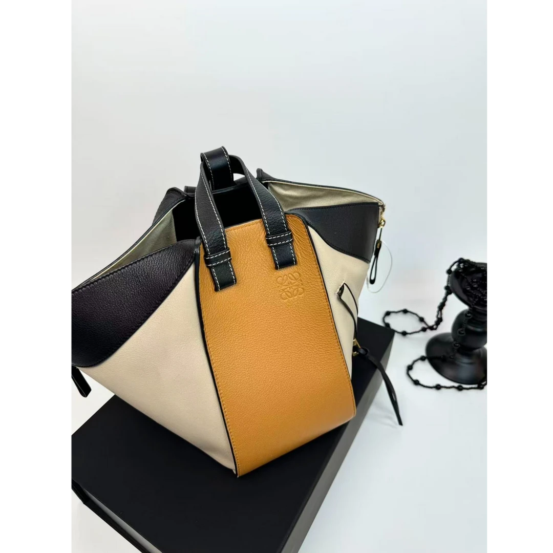95新 LOEWE/罗意威 【小考拉】罗意威 棕色拼色吊床单肩斜挎包