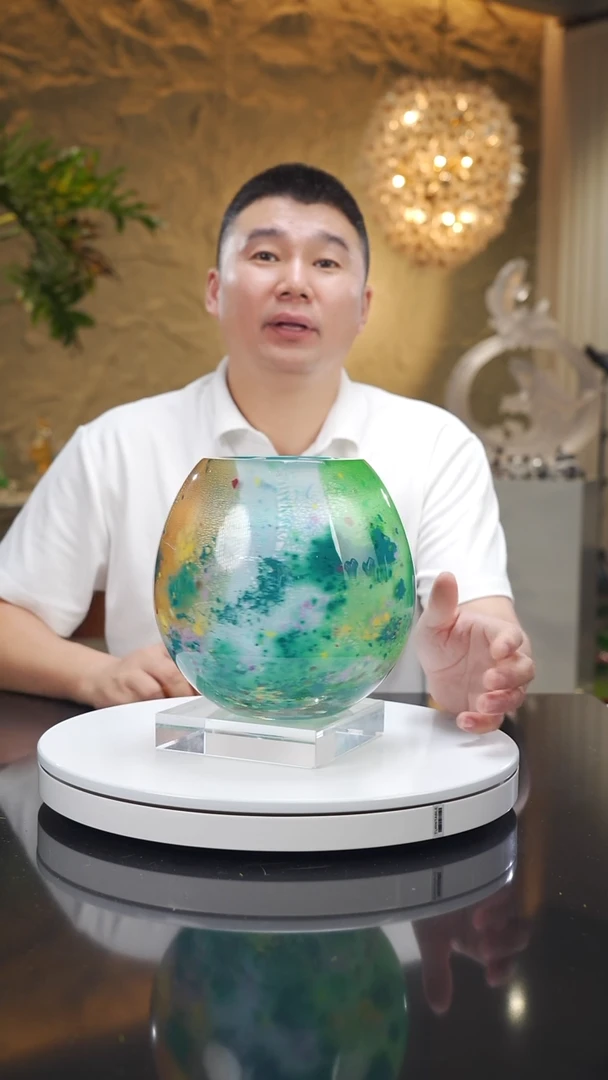 琉璃手工艺品福利莫奈花瓶