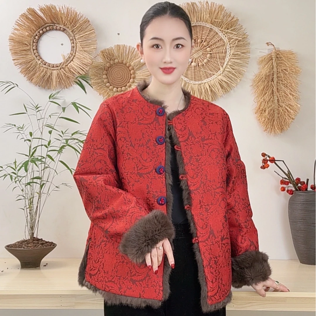 荻姐专属（香妃）原版！新中式国风气质高定兔毛双面穿上衣外套