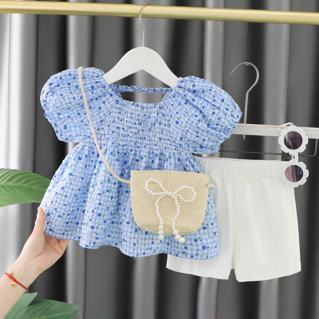 女童夏装2025新款洋气短袖婴儿衣服儿童时髦童装宝宝夏季套装9554