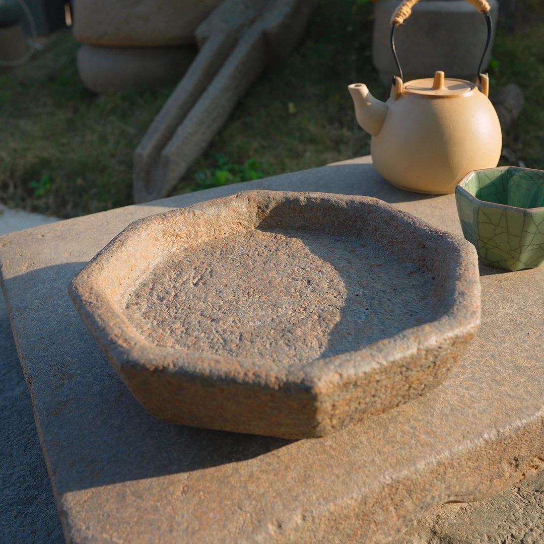 院景翁八角石盆 户外庭院摆件