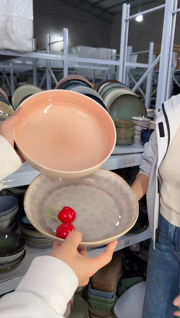 陶瓷外贸尾货瑕疵满20包邮X2深盘