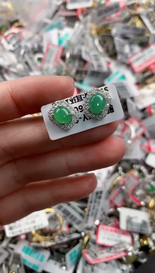 银S925镶嵌戒指翡翠999----8