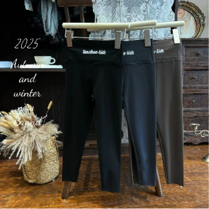 春款上新腰头字母印花儿童锦纶薄款芭比裤815