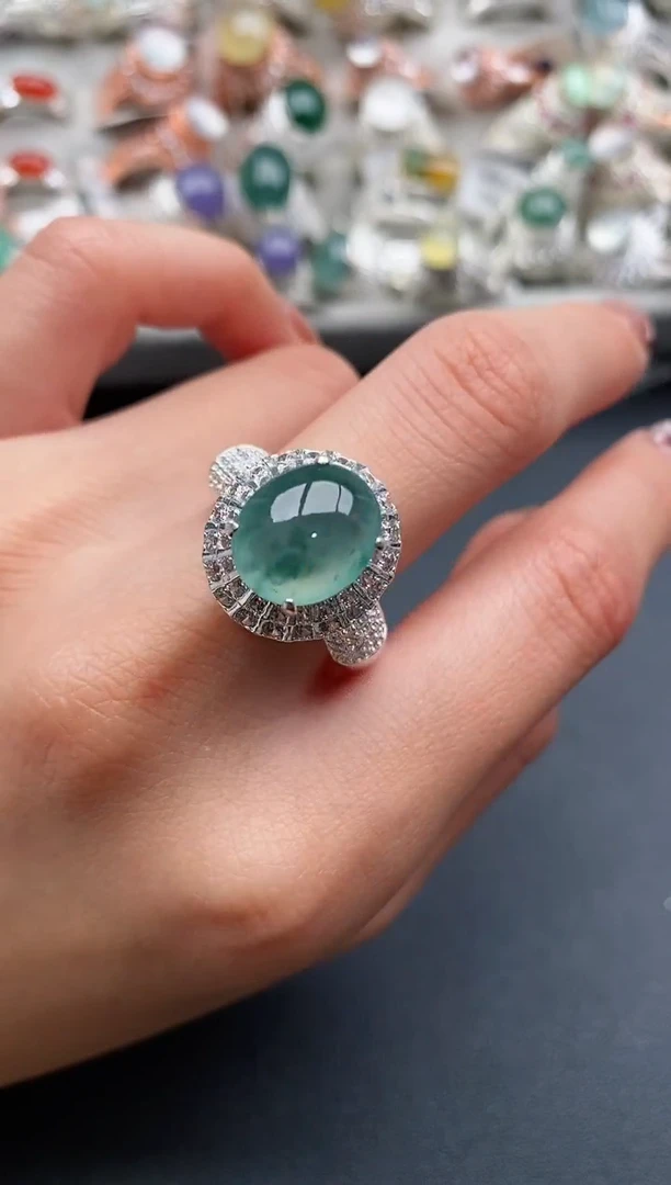 未镶嵌戒指翡翠缅甸天然A货翡翠444  6-