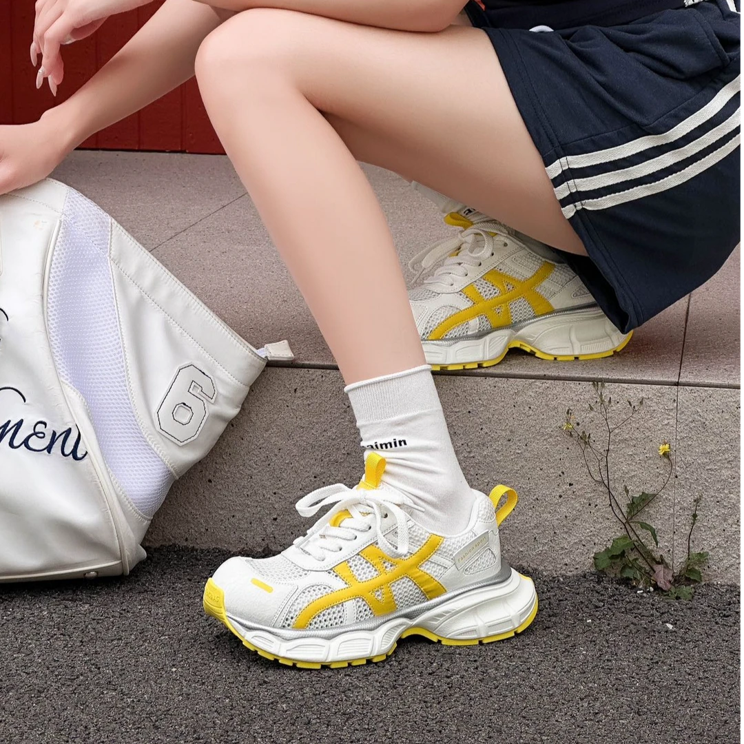 【欧货潮鞋】大牌夏季网鞋真皮透气ins老爹鞋厚底休闲运动鞋跑步鞋