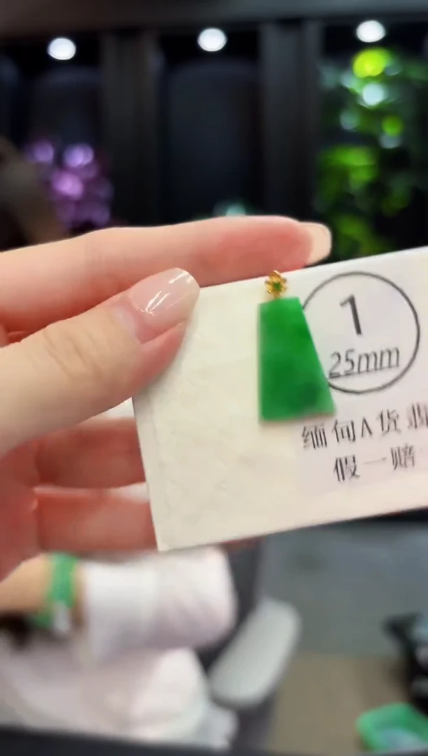 颈饰18K金镶嵌翡翠 缅料A货/支持复检/一件