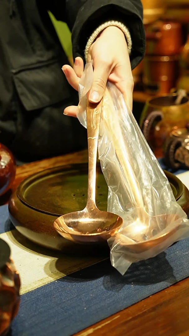 【闪购商品】纯紫铜加厚汤勺漏勺套装