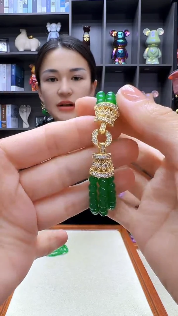 翡翠14K金镶嵌颈饰丹丹diy劲饰