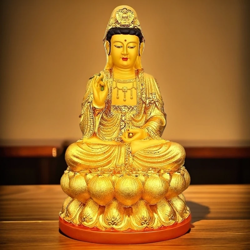 南海观音摆件精品家用客厅玄关装饰品佛像工艺品观世音像精品雕刻