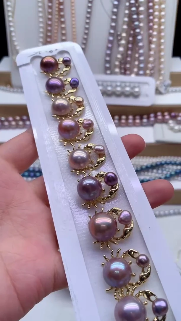 淡水珍珠合金吊坠(不含链)多样性发其一，非无暇