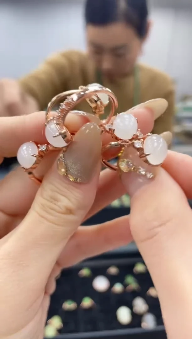 【闪购商品】和田玉戒指银S925镶嵌多样性拍一发一082