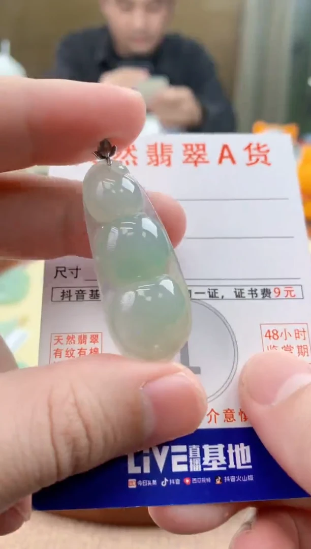 颈饰18K金镶嵌翡翠天然A货翡翠挂件