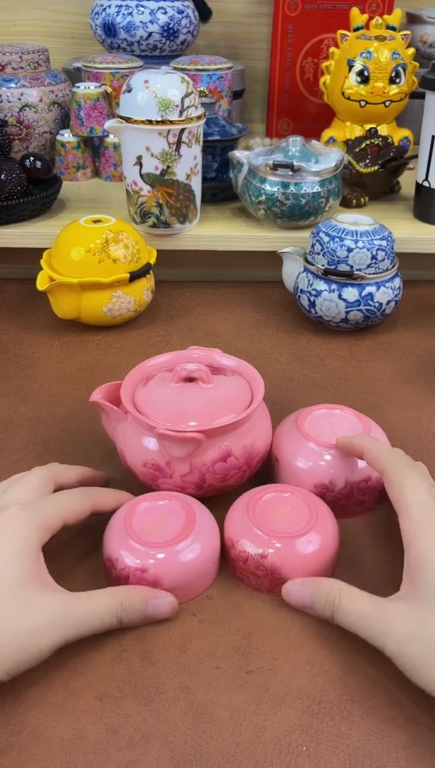 陶瓷茶具摆件旅行套组