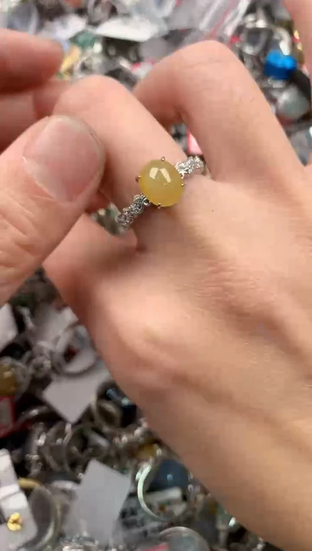 银S925镶嵌戒指翡翠999   6