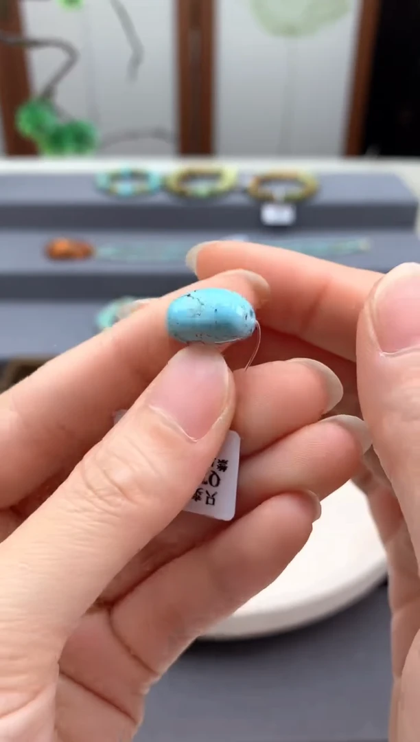 未镶嵌绿松石单珠W254