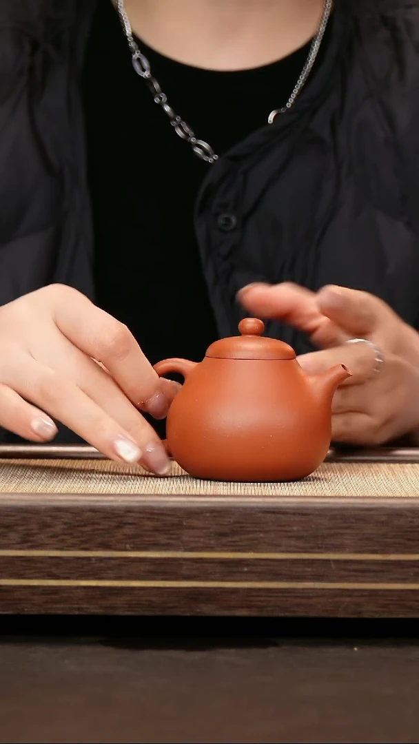 茶杯紫砂深砂红泥 倒把文旦