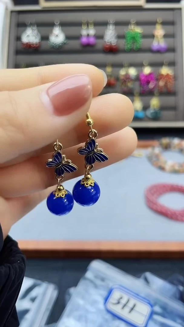 【闪购商品】玛瑙/玉髓耳饰14K金镶嵌113800