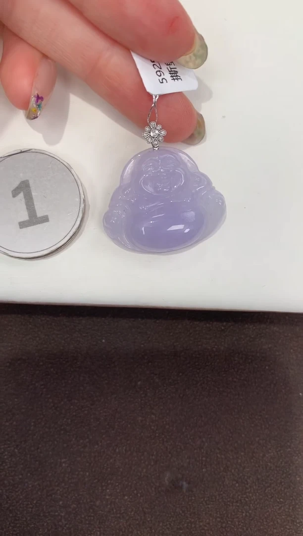 颈饰18K金镶嵌翡翠天然缅甸A货翡翠