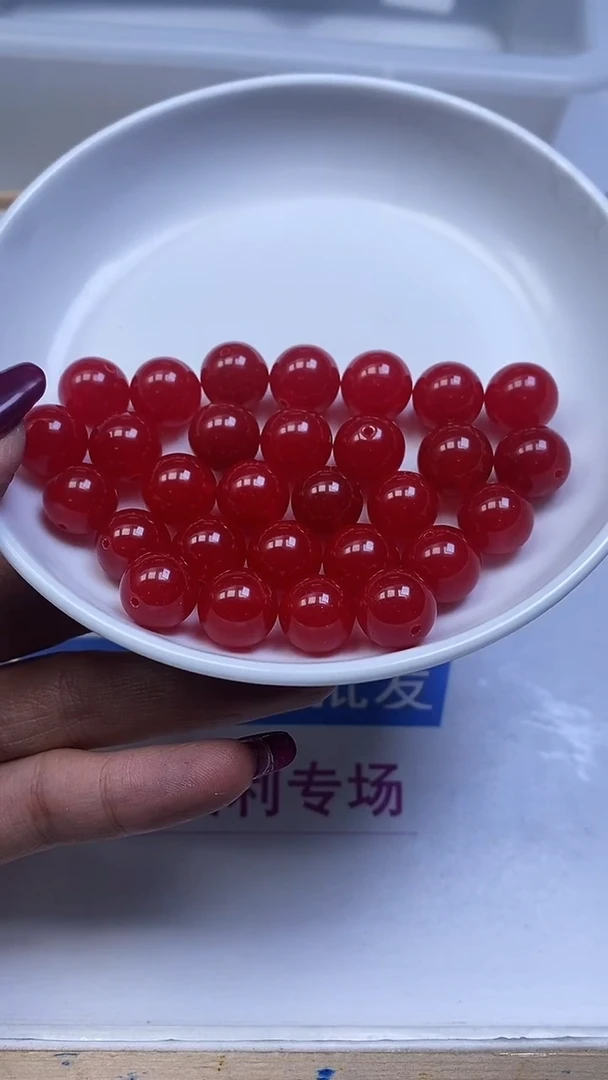 未镶嵌散珠玛瑙/玉髓B505 鸽血红10mm20个11.8元