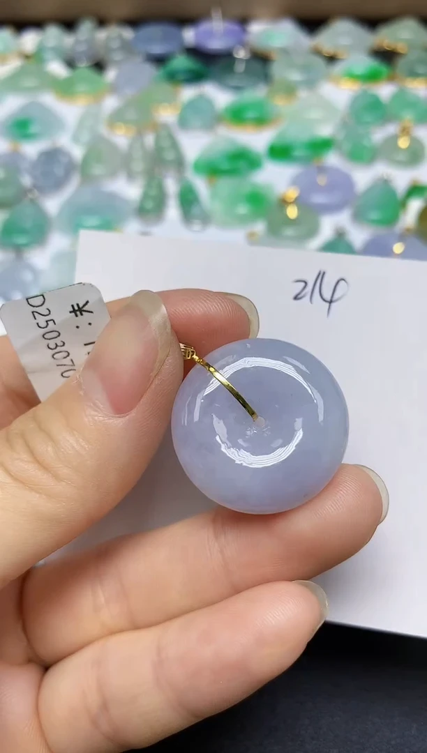 翡翠18K金镶嵌颈饰 天然翡翠A货