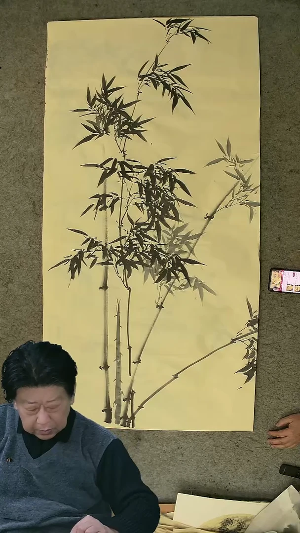 国画四尺整张  墨竹  69*138cm