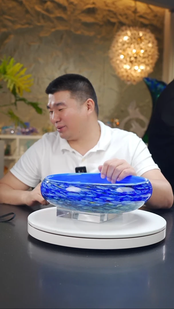 手工艺品琉璃莫奈花园设计款果盘