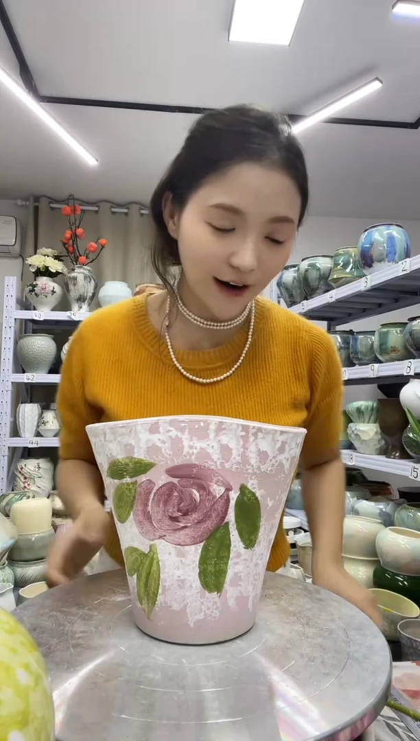 【10.8号】陶瓷花盆直播链接  高：  15.5   口：17.5