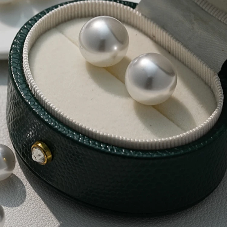 合金耳饰 925银针珠珠白耳钉可爱气质百搭耳环简约气质轻奢时尚