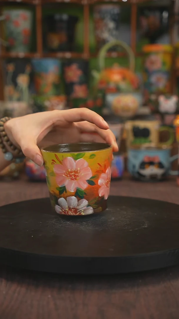 紫砂油画手绘釉下彩
