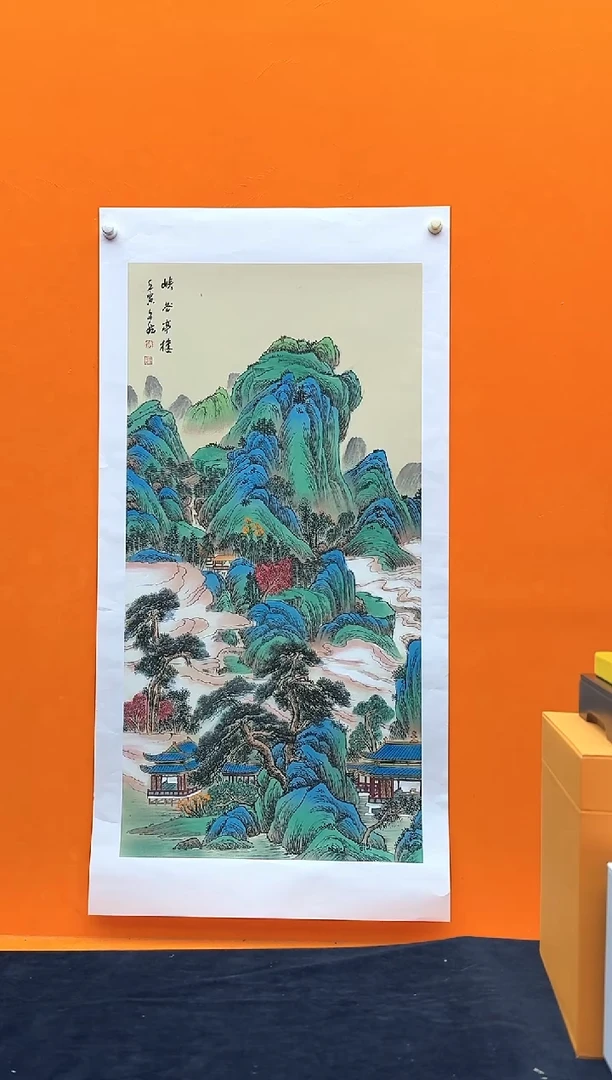 国画峡谷亭楼-赵文斌-绘画