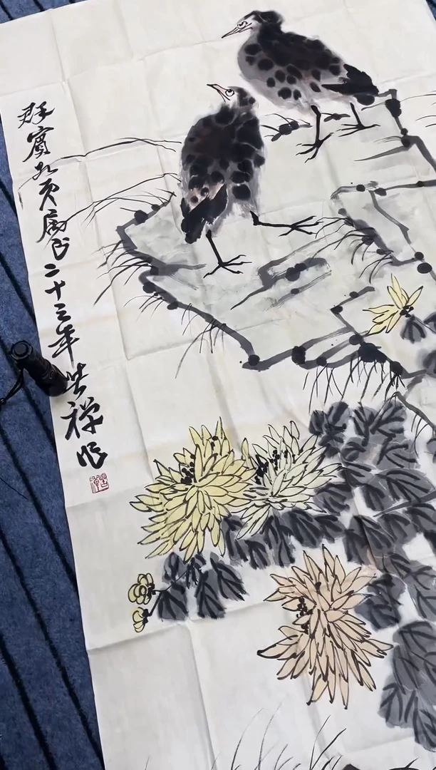 国画精品大六尺花鸟