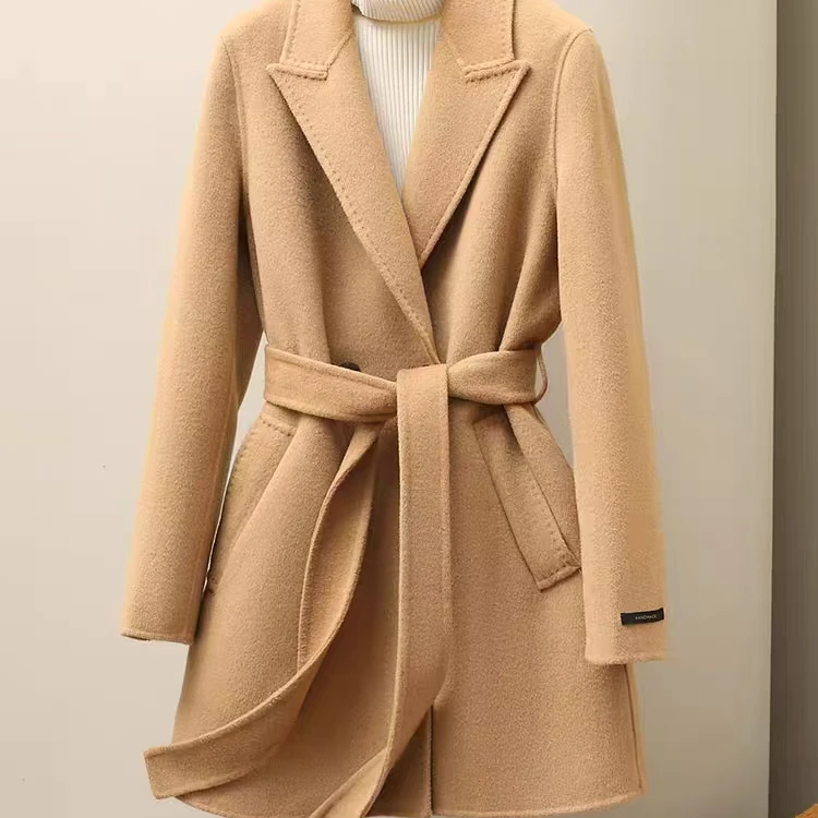 2025新款羊毛气质时尚百搭女士羊绒毛呢中长款秋冬