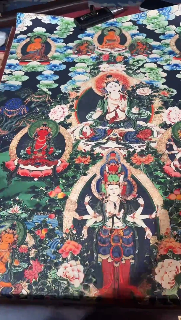 卷轴画龙妹的唐卡tk16050