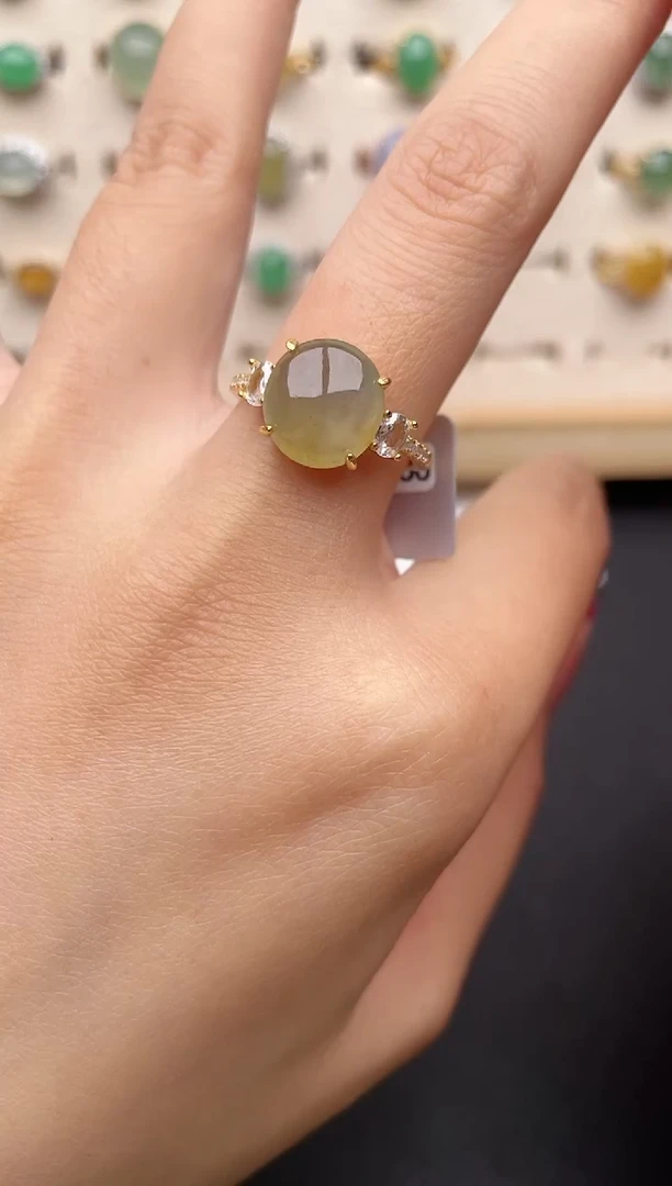 【闪购商品】翡翠戒指银S925镶嵌一物一证一礼盒