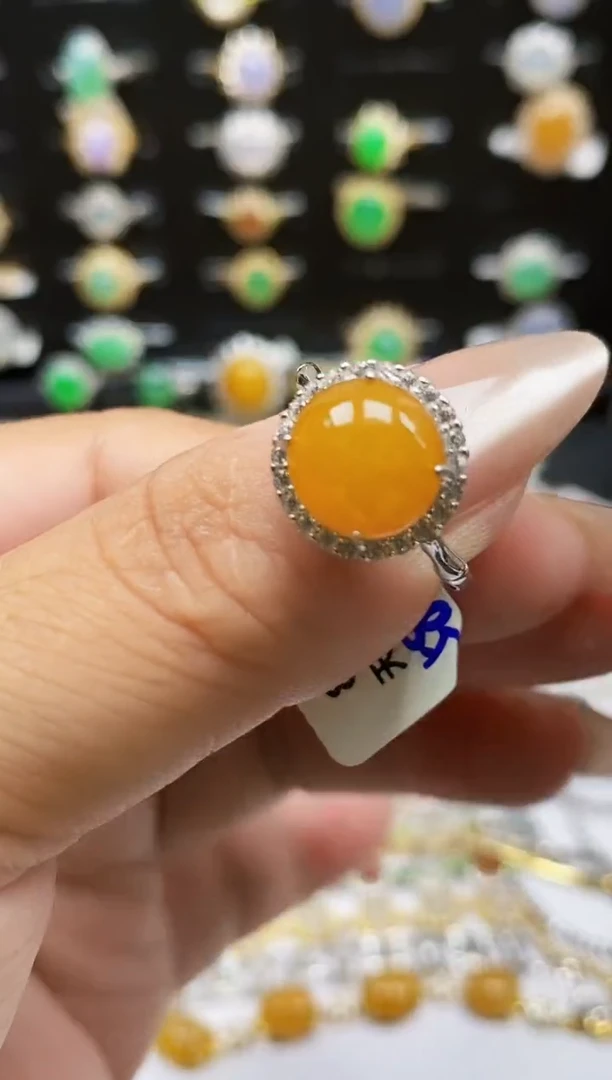 银S925镶嵌戒指翡翠0253