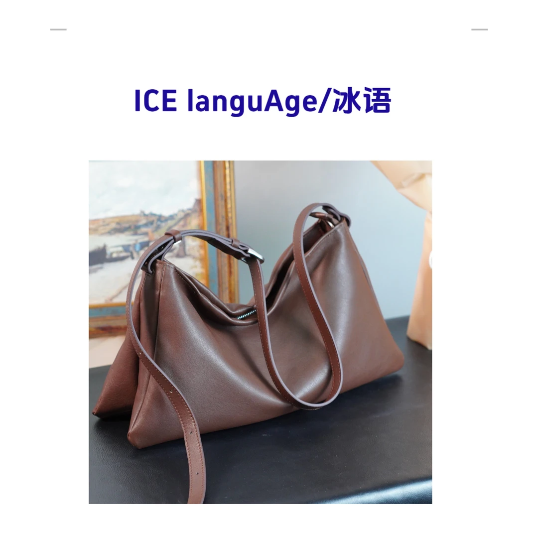3.[冰语]2025百搭时尚新款简约精致慵懒单肩真皮云朵女包-241216