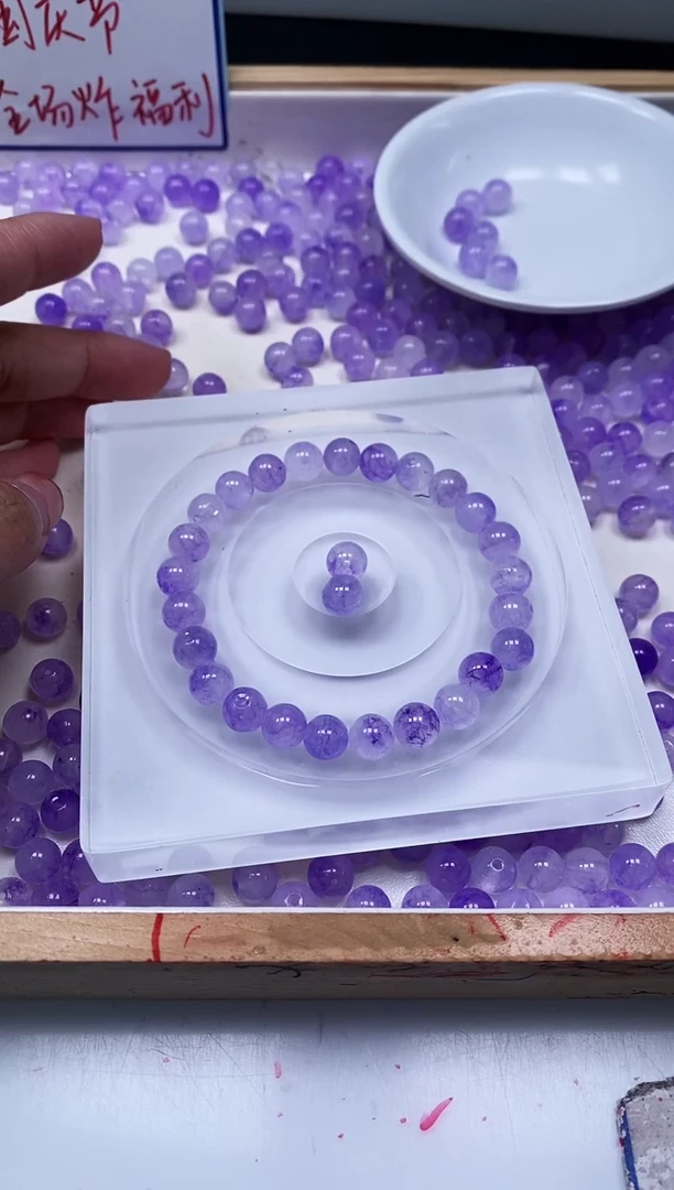 未镶嵌散珠碧玺E97 冰紫碧玺12mm5个9.9元