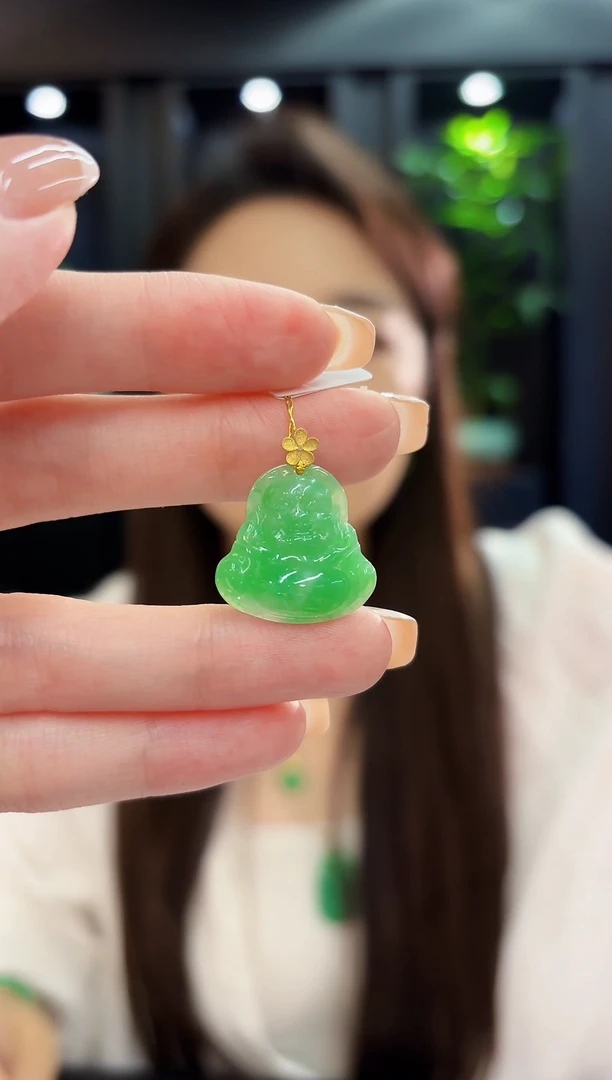 吊坠(不含链)18K金镶嵌翡翠  缅料A货/支持复检/一件