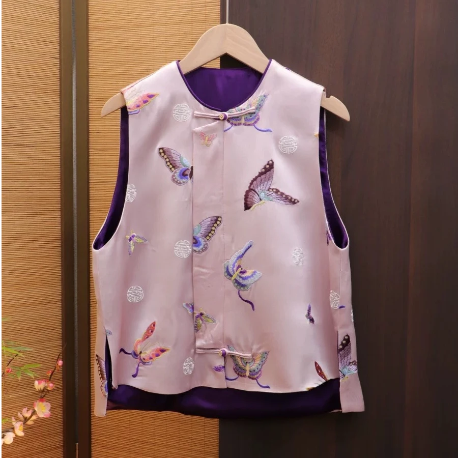 2025MOMO早春国风刺绣蝴蝶马夹夏季古风中式