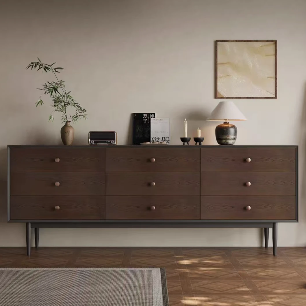 五斗六斗九斗柜子中古风实木餐边柜客厅家用大容量收纳储物柜