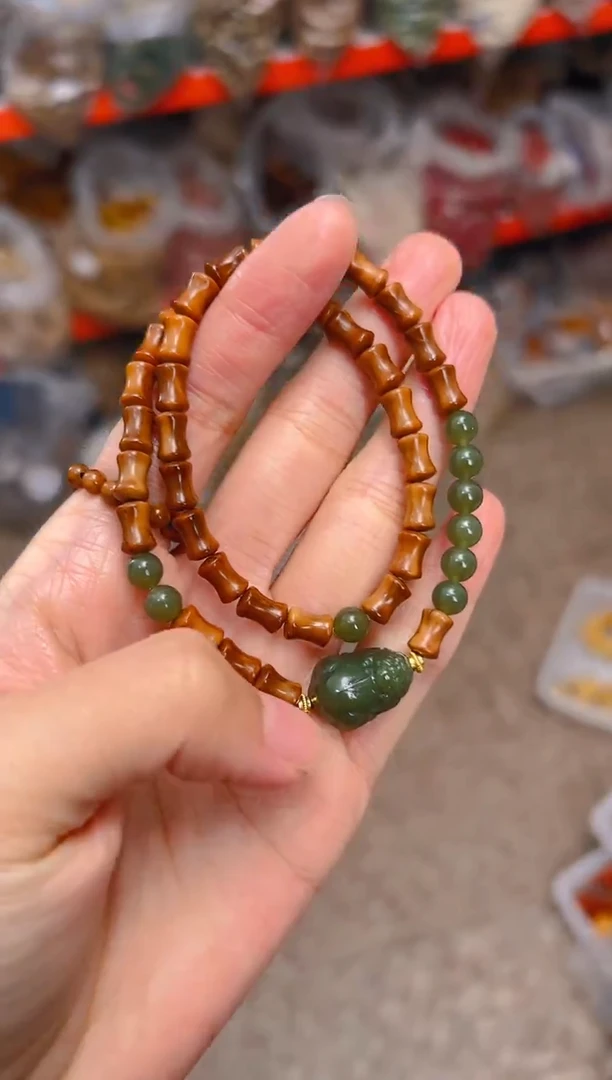 吊坠库克竹节双圈 貔貅