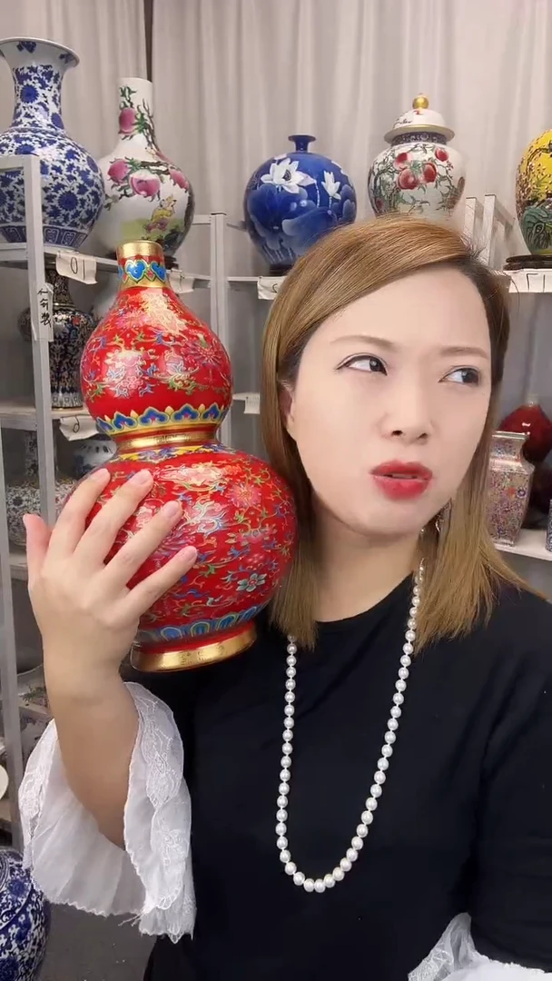摆件景德镇掐丝红葫芦